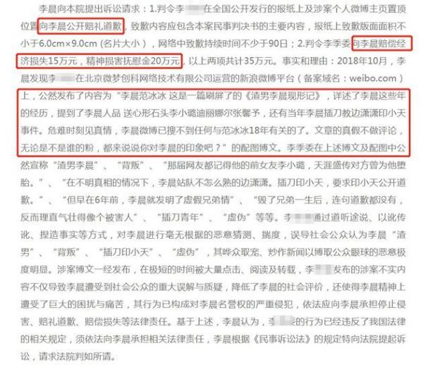 李晨维护名誉权败诉