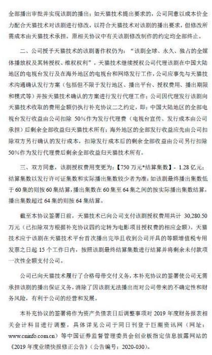 唐德影视发布《公告》：《巴清传》已经重拍完成