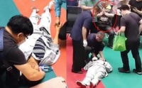 马保国倒地后,弟子双手合十,闭目祈祷!自创绝招,无实战意义