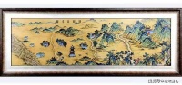 古陶瓷研究专家罗学正大师瓷板画《丝路山水图》