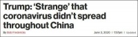 特朗普终于发现这个事实:病毒传遍世界,在中国却没传开