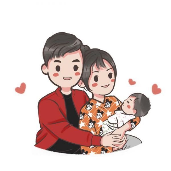 何雯娜晒手绘全家福