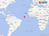中大西洋海岭中部发生6.9级地震，震源深度10千米