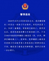 宁波鄞州通报持刀行凶案：79岁女村民被57岁男子捅伤致死