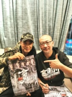 任达华晒与管虎吴京张译合照 为《金刚川》打call