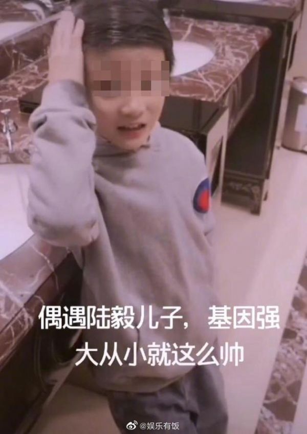 视频中的男孩疑似是“陆毅三胎儿子”