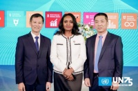 国际潮团总会洪江游一行应邀出席联合国成立75周年庆祝活动