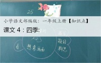 小学语文部编版：一年级上册【知识点】- 课文 4：四季: