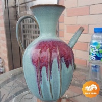 窑变釉瓜棱纹执壶赏析