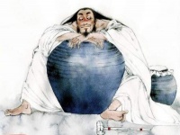 此人是个十足大酒鬼，妻子发怒将他关酒缸，三天后妻子：你还喝？