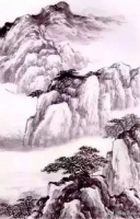 写意山水《峻峰云霭》画法示范