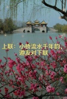 上联：小桥流水千年韵，下联？