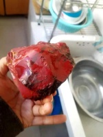 世浩收藏品之鸡血石：邀遍众家来品道，高山流水醉无痕