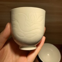 庞永克大师定瓷作品手杯定州裕弘定瓷送礼收藏工艺品