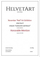 晏子《鸡冠花》获瑞士艺术“红色”主题大赛优秀奖