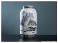 千里江山瓷瓶 王锡良大师作品