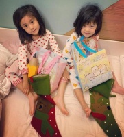 贾静雯曝咘咘Bo妞圣诞愿望 分享女儿们清晨萌照