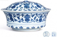 2021香港苏富比拍卖明宣德瓷器征集青花缠枝莲托八吉祥合盌鉴赏