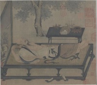 宋代铁线描人物小品画