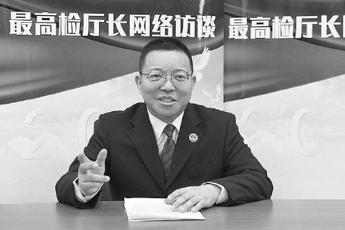 最高人民检察院第二检察厅厅长元明接受记者采访。 本报全媒体记者闫昭摄