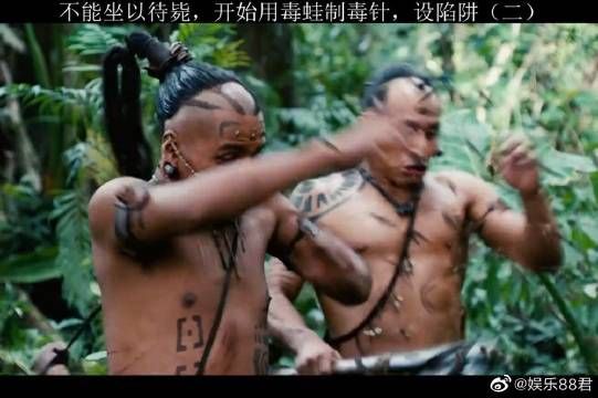 两拨原始部落的人对战,小伙用丛林里的毒蛙做毒针……