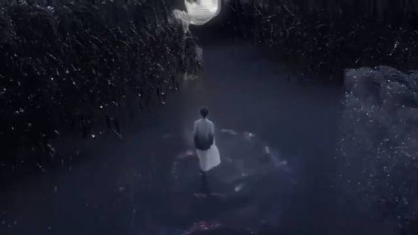 复古纱衣衬出仙气，墨白交织佐以红色一抹，丹顶鹤眼妆大胆惊艳……