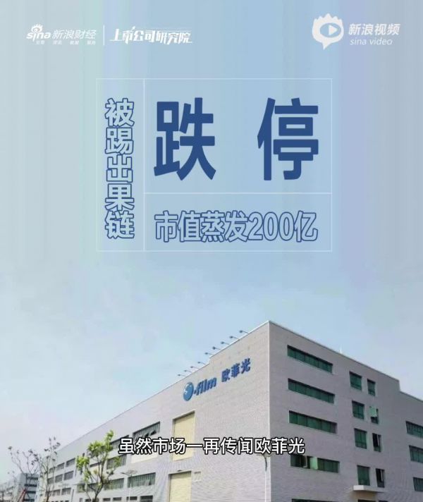 2分钟读财报|欧菲官再跌停！ 自爆被踢出果链致市值蒸发200亿