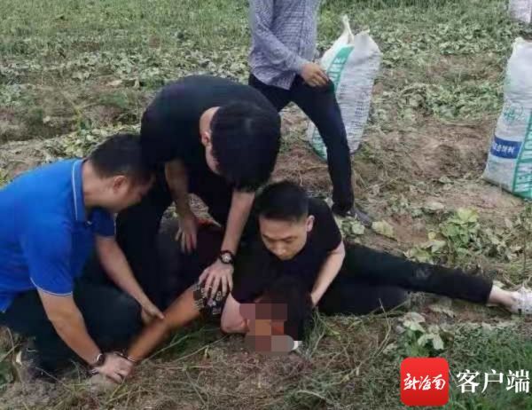 第二名被抓获的嫌疑人钟某欢。以上图片由琼中警方提供