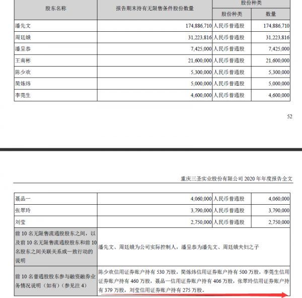 图片来源：三圣股份2020年年报（更新后）截图