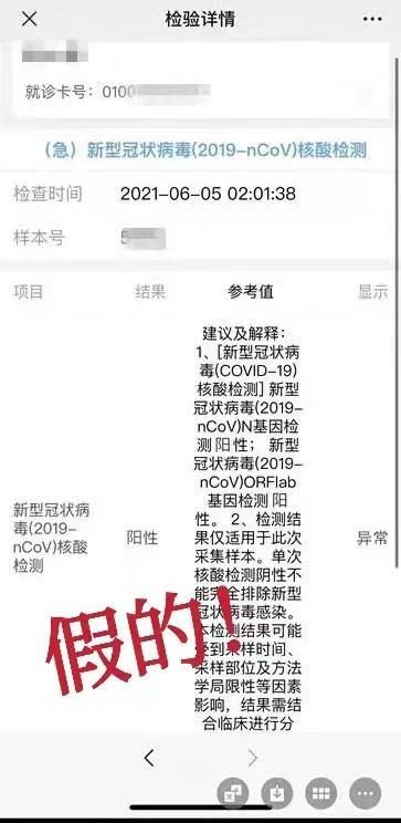 叶某篡改过的核酸检测结果  本文图片均为南海警方供图