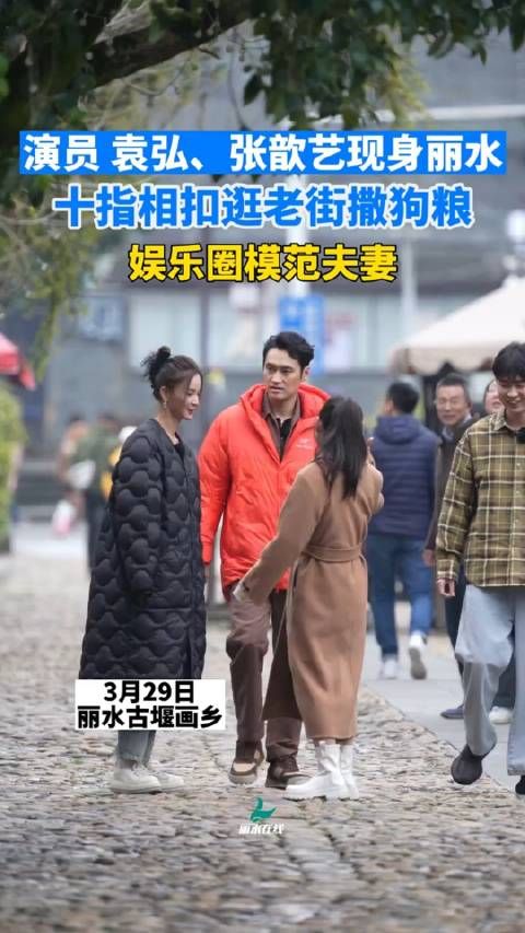 演员 袁弘、张歆艺现身丽水 十指相扣逛老街撒狗粮……
