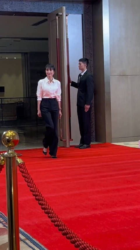 出席中国电影大数据盛典见面会，没有浓妆艳抹，没有任何裸漏……