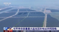 世界单体容量最大“盐光互补”电站并网发电