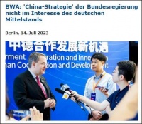 德国商会表示不欢迎德政府的中国战略：不符合德企利益