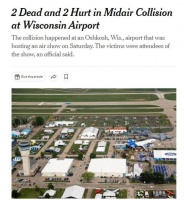 美国两架飞机空中相撞