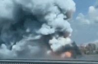 俄媒：俄罗斯莫斯科州一建筑基地发生火灾