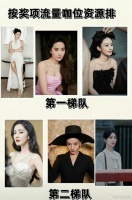 网友按奖项流量咖位资源给女明星排的梯队