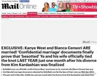 10月6日，据外媒报道，侃爷与现任妻子已于一年前正式领证结婚……