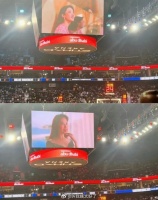 有网友爆料刘亦菲的这个广告在NBA赛场播放……