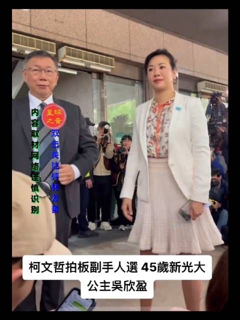 台湾,柯文哲副手人选,45岁吴欣盈公主