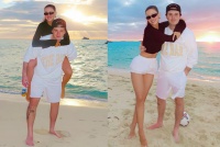 贝克汉姆带全家度假，妮可拉也来了！与大布秀恩爱，小七好清纯