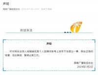 海南电视台主持人发布不当言论被停职