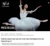 谭元元将告别旧金山芭蕾舞团