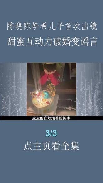 陈晓与陈妍希的儿子首度亮相,三口之家互动温馨,一举击破婚变传闻