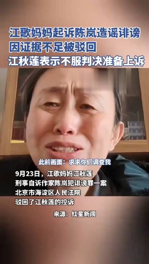 江歌妈妈刑事自诉作家陈岚造谣诽谤,一审被驳回……