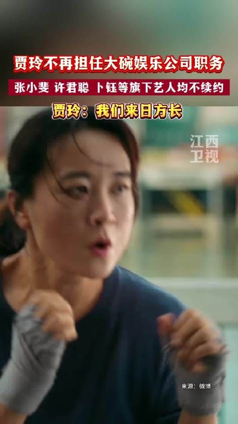 大碗娱乐发文:贾玲不再担任公司职务,张小斐等所有艺人不再续约!