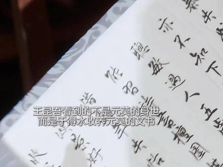 细节在于,王昆吾在调查元莫时发现的文书证明了于得水收养元莫的事实…