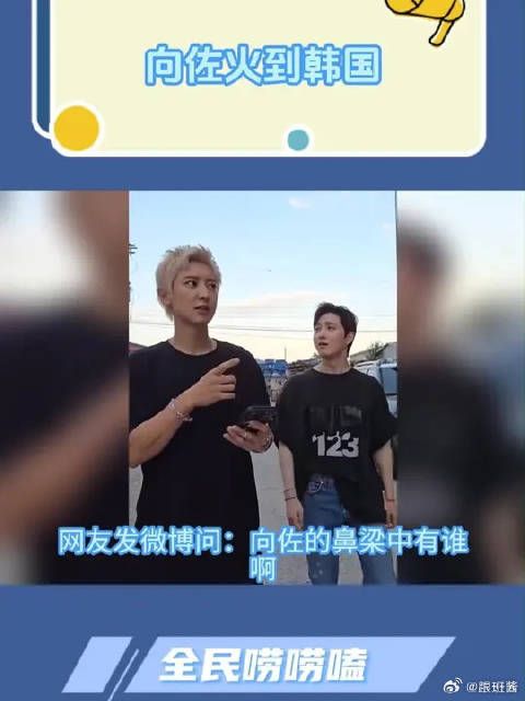 向佐火到韩国,朴灿烈也cos起来,向佐摸鼻梁的含金量还在上升!