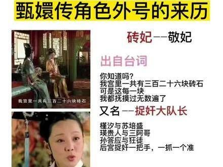 《甄嬛传》角色外号的由来，终于明白了敬妃为何被称为砖妃