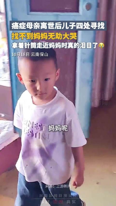 癌症母亲离世后儿子四处寻找大哭:“妈妈在哪呢?妈妈变小了”